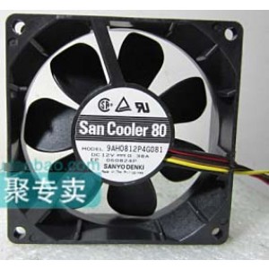 Sanyo 9AH0812P4G081 12V 0.38A 4wires Cooling Fan
